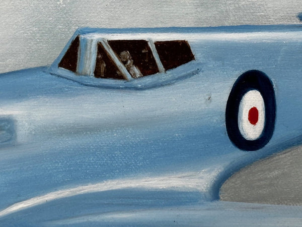 Oil Painting RAF Supermarine Spitfire Prototype Pilot Mutt Summers By Dion Pears - Cheshire Antiques Consultant Ltd