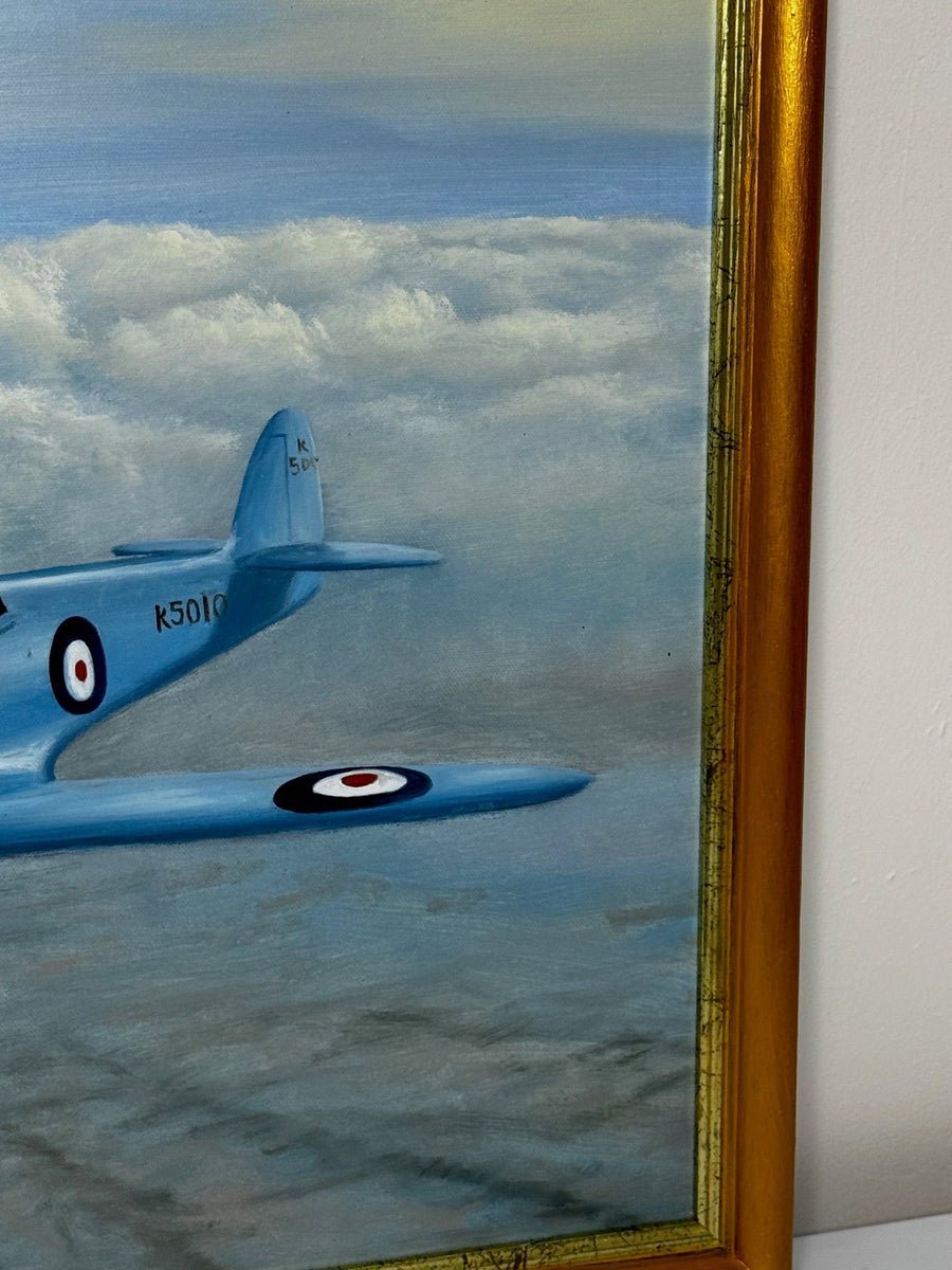 Oil Painting RAF Supermarine Spitfire Prototype Pilot Mutt Summers By ...