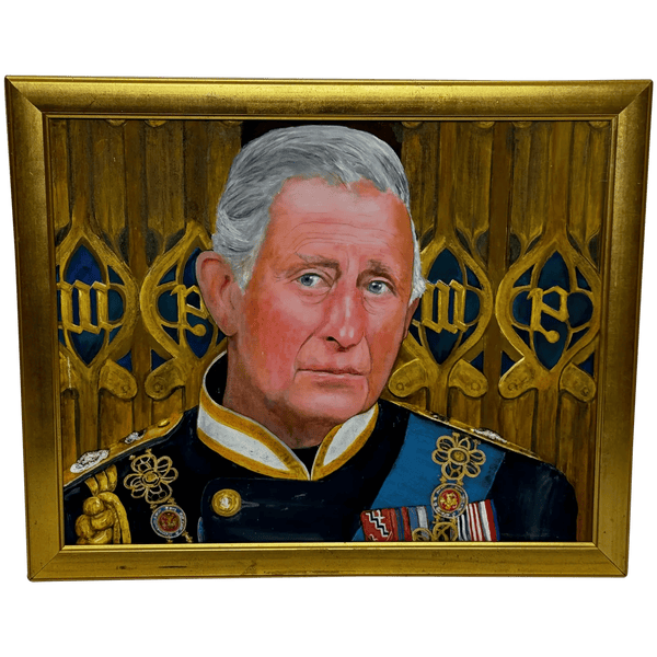 Oil Painting Royal Portrait Heir Apparent Prince Of Wales Now King Charles III - Cheshire Antiques Consultant Ltd