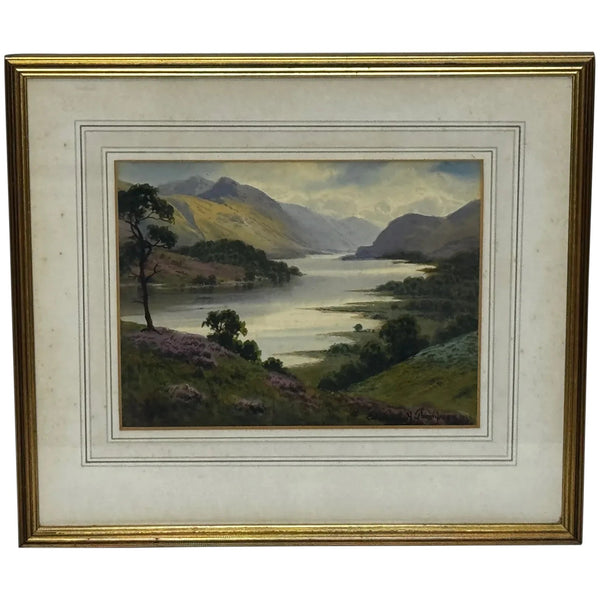 Painting Thirlmere & Helvellyn Lake District by Edward Horace Thompson - Cheshire Antiques Consultant Ltd