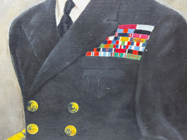 Portrait Oil Painting Monarch King George VI Naval Uniform After William McCance - Cheshire Antiques Consultant Ltd