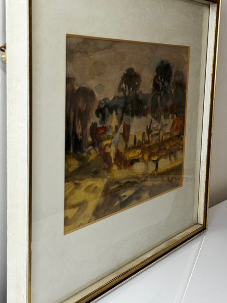 Postwar Painting Historic Midlothian Temple Village By Sir William George Gillies RSA RA - Cheshire Antiques Consultant Ltd