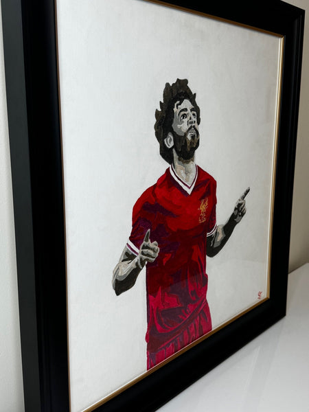 Sporting Painting Liverpool FC Egyptian Footballer Star Mo Salah - Cheshire Antiques Consultant Ltd