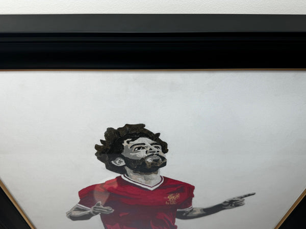 Sporting Painting Liverpool FC Egyptian Footballer Star Mo Salah - Cheshire Antiques Consultant Ltd