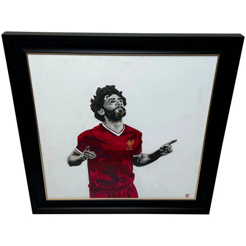 Sporting Painting Liverpool FC Egyptian Footballer Star Mo Salah - Cheshire Antiques Consultant Ltd