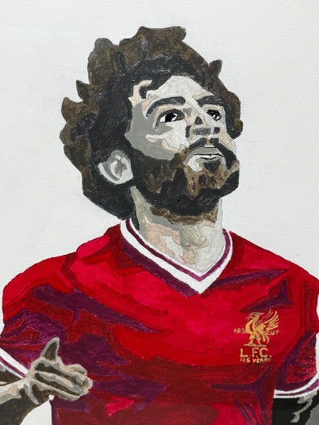 Sporting Painting Liverpool FC Egyptian Footballer Star Mo Salah - Cheshire Antiques Consultant Ltd