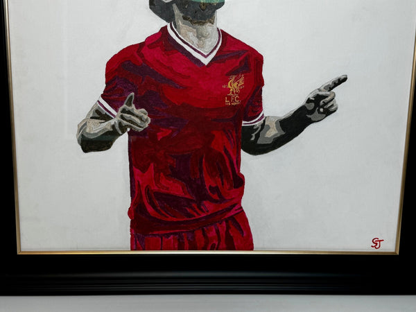 Sporting Painting Liverpool FC Egyptian Footballer Star Mo Salah - Cheshire Antiques Consultant Ltd