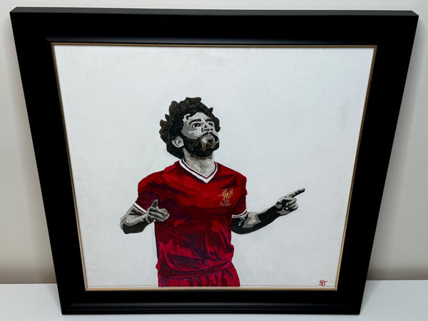 Sporting Painting Liverpool FC Egyptian Footballer Star Mo Salah - Cheshire Antiques Consultant Ltd