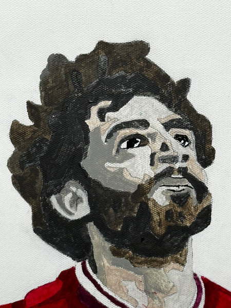 Sporting Painting Liverpool FC Egyptian Footballer Star Mo Salah - Cheshire Antiques Consultant Ltd