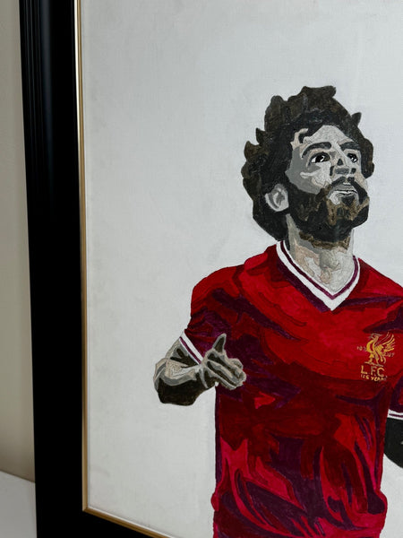 Sporting Painting Liverpool FC Egyptian Footballer Star Mo Salah - Cheshire Antiques Consultant Ltd