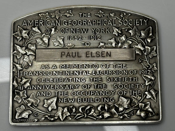 Sterling Silver Ingot American Geographic Society of New York C1912 - Cheshire Antiques Consultant Ltd