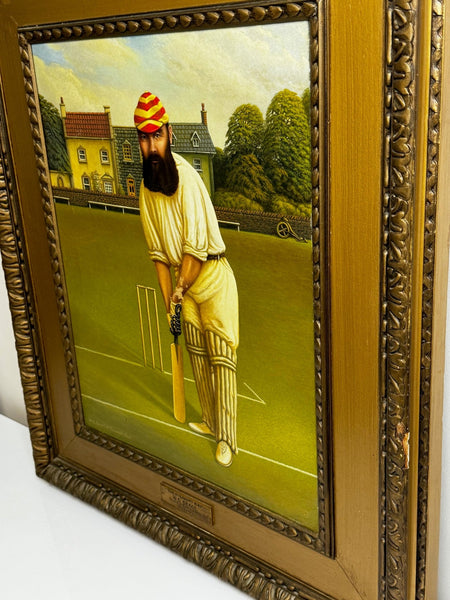 Victorian British Oil Painting Portrait Cricketer William Albert Grace 1848-1915 - Cheshire Antiques Consultant Ltd