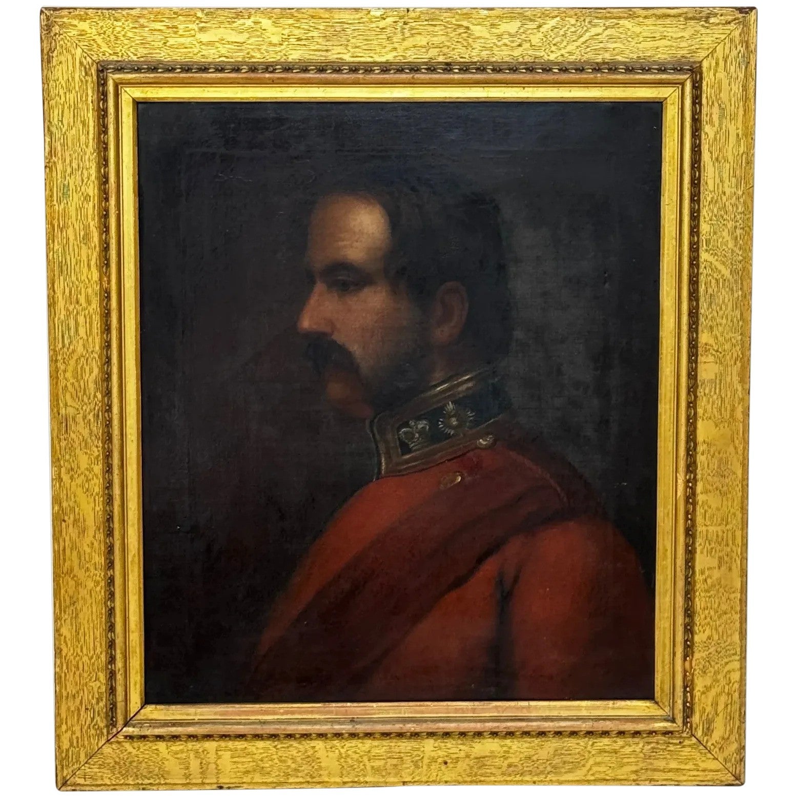 Victorian Military Oil Painting Portrait Red Coat Victorian Officer Rank Lieutenant Colonel - Cheshire Antiques Consultant Ltd