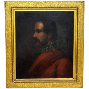 Victorian Military Oil Painting Portrait Red Coat Victorian Officer Rank Lieutenant Colonel - Cheshire Antiques Consultant Ltd