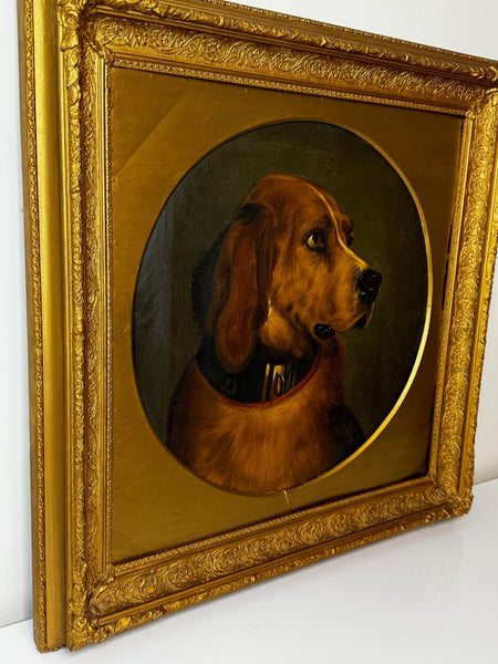 Victorian Oil Painting Landseer's Mastiff Bloodhound Prized Dog Odin - Cheshire Antiques Consultant Ltd