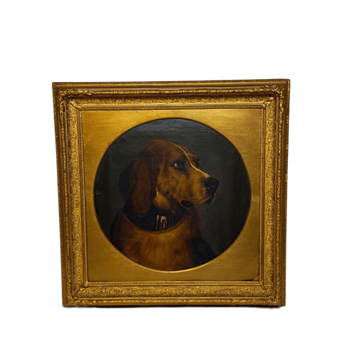 Victorian Oil Painting Landseer's Mastiff Bloodhound Prized Dog Odin - Cheshire Antiques Consultant Ltd