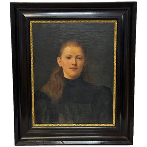 Victorian Oil Painting Portrait Proud Dutch Girl From Zwolle - Cheshire Antiques Consultant LTD