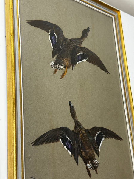 Victorian Painting Game Birds Two Ducks Flying Away By Thomas Blinks - Cheshire Antiques Consultant Ltd