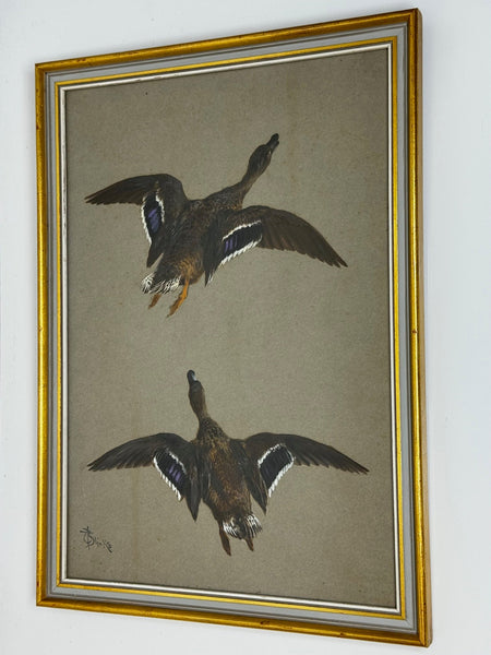 Victorian Painting Game Birds Two Ducks Flying Away By Thomas Blinks - Cheshire Antiques Consultant Ltd