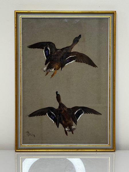 Victorian Painting Game Birds Two Ducks Flying Away By Thomas Blinks - Cheshire Antiques Consultant Ltd