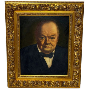 Oil Painting Winston Churchill Follower John Archibald Alexander Berrie C1940