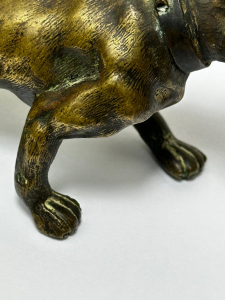 19th Century French Bronze Vesta Case Match Striker Hound Dog - Cheshire Antiques Consultant