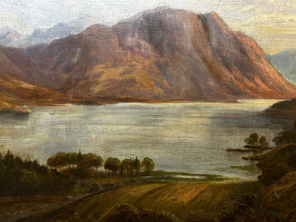 19th Century Oil Painting Lake District Crummock Water by William Mitchell of Maryport - Cheshire Antiques Consultant