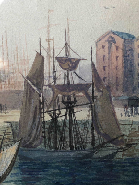 19th Century Victorian Liverpool Maritime Ships St George's Basin T Hargreaves - Cheshire Antiques Consultant