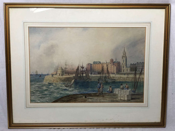 19th Century Victorian Liverpool Maritime Ships St George's Basin T Hargreaves - Cheshire Antiques Consultant