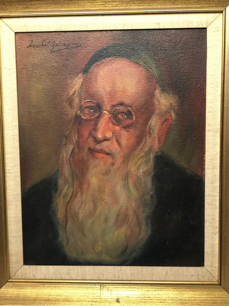 Oil Painting Portrait Jewish Israeli Rabbi" Signed Anchal
