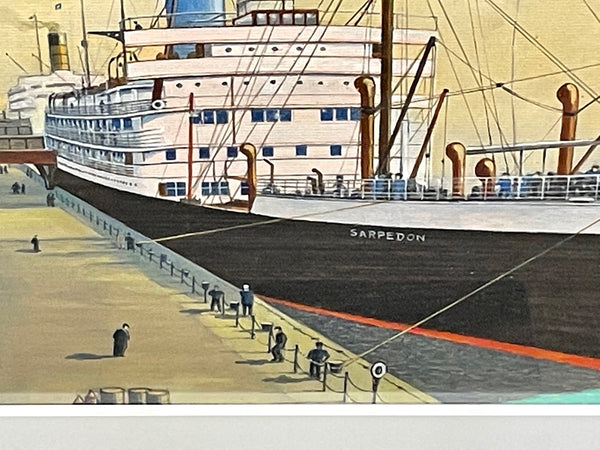Trans-Pacific Steamship Sarpedon Docked Liverpool Landing Stage Ready To Sail