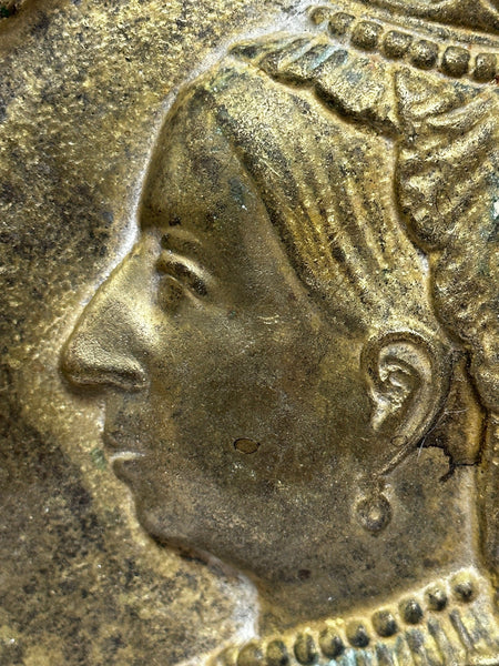 British 19th Century Victorian Bronze Wall Crown Plaque Queen Victoria - Cheshire Antiques Consultant