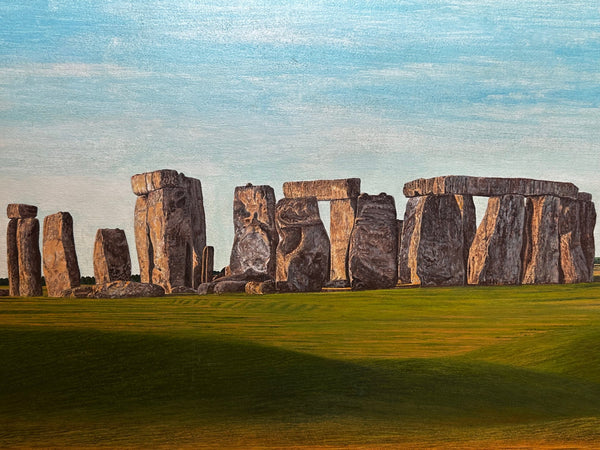 British Oil Painting Salisbury Plain Wiltshire Landscape Prehistoric Stonehenge - Cheshire Antiques Consultant