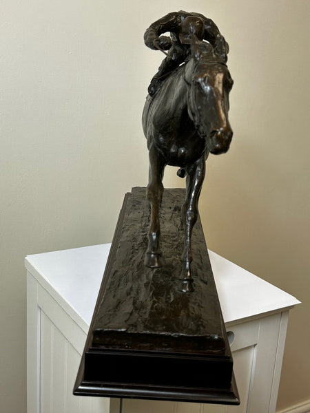 Bronze Race Horse Dunfermline Jockey Willie Carson Sculpture By Philip Blackwood - Cheshire Antiques Consultant