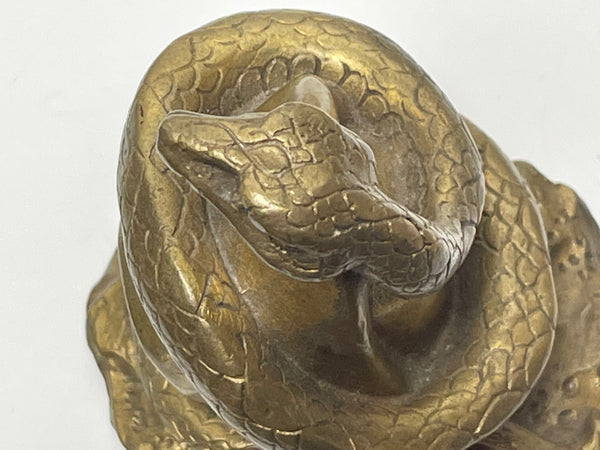 Decorative Qing Style Chinese Python Gilt Bronze Snake Sculpture - Cheshire Antiques Consultant