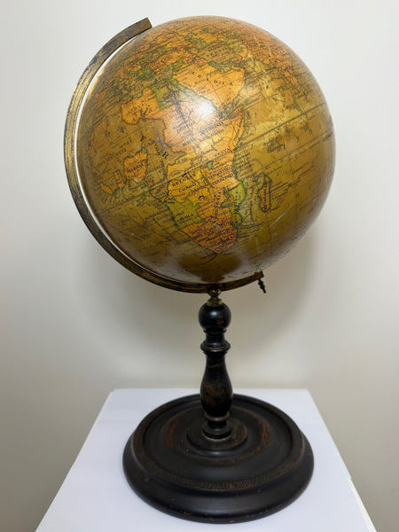 Geographic 10 Inch Terrestrial Globe Atlas Railways Steamer Sea Routes - Cheshire Antiques Consultant