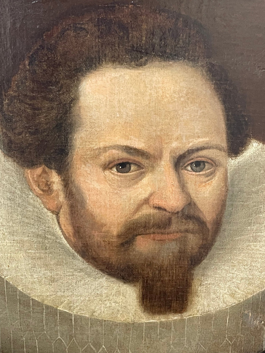 Dutch Oil Portrait Merchant in Millstone Collar C1625 In the manner of