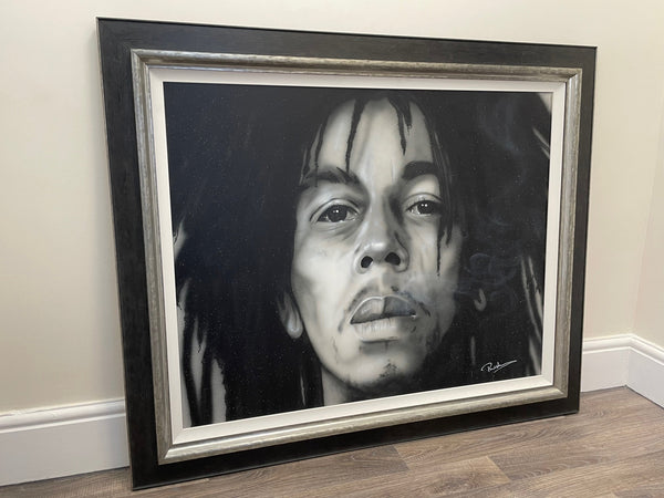 Large Portrait Painting "Bob Marley" Signed Paul Karslake FRSA 1958-2020 - Cheshire Antiques Consultant