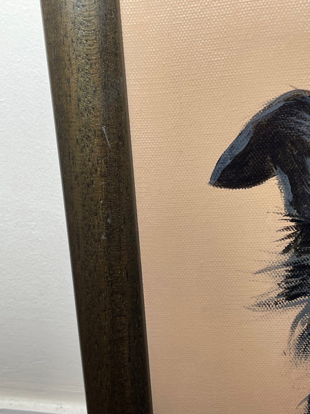 Oil Painting Border Collie Herding Farm Dog Portrait - Cheshire Antiques Consultant
