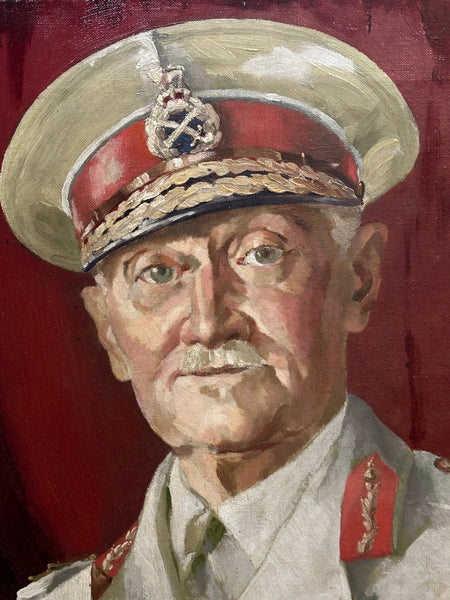 Oil Painting British Indian Major General Charles Edward Collins Indian Army Officer - Cheshire Antiques Consultant