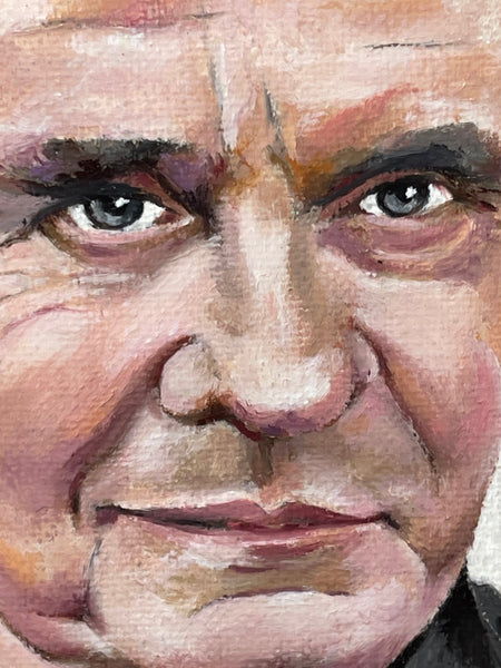 Oil Painting Famous Musician Johnny Cash Portrait By David Walker - Cheshire Antiques Consultant