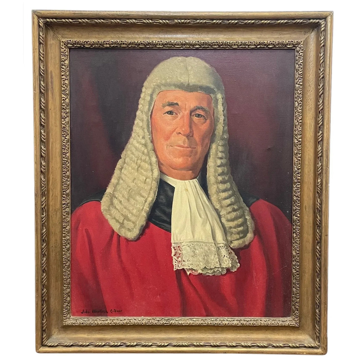 Distinguished Mid-20th Century British Colonial Judicial Portrait of Mr ...
