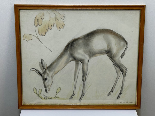 Watercolour The Deer Signed By John Rattenbury Skeaping 1901-1980 - Cheshire Antiques Consultant
